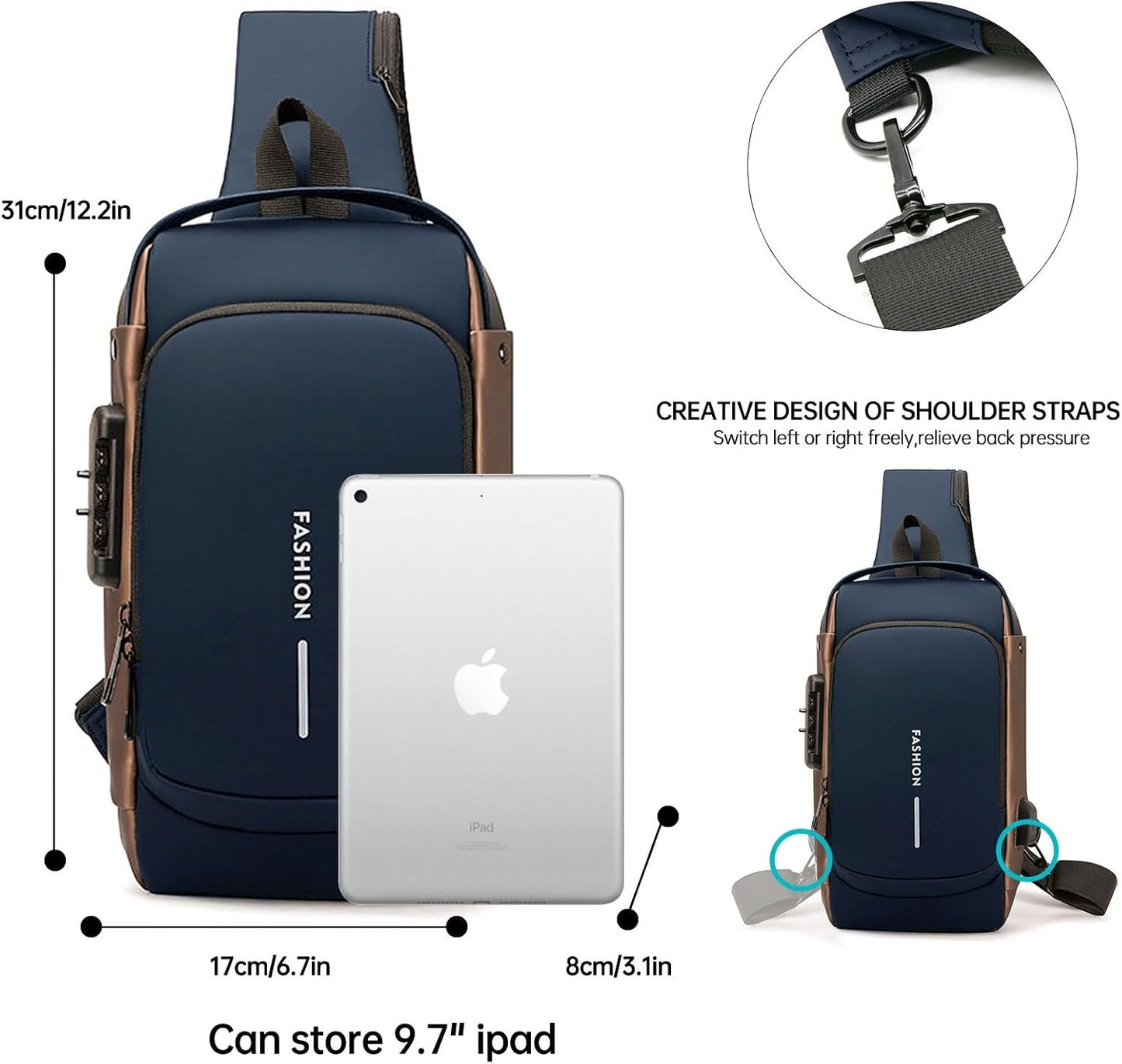 حقيبة الكتف العصرية المقاومة للسرقة