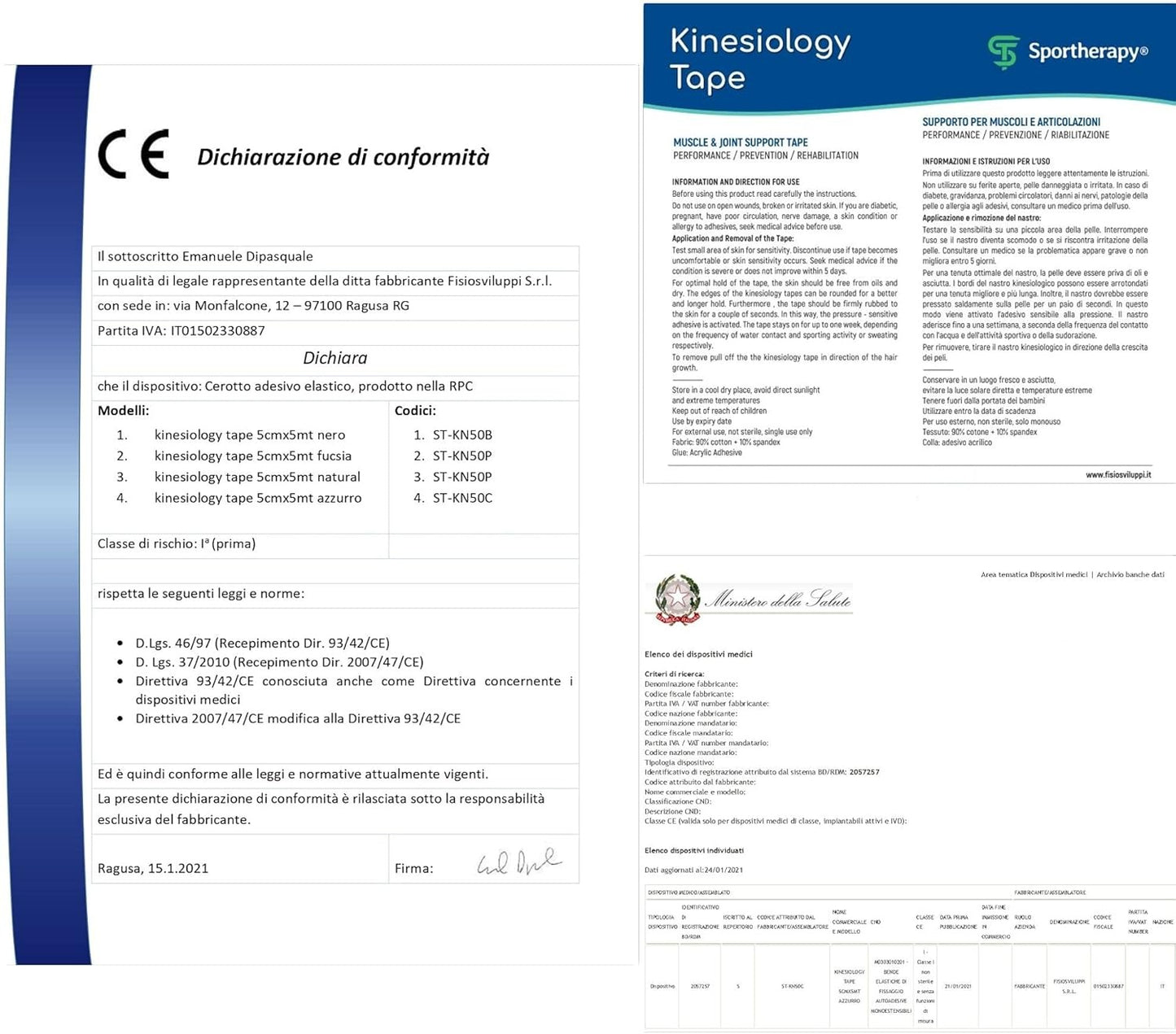 شريط كينيسولوجي علاجي ورياضي لتخفيف الألم ودعم العضلات – 5m × 5cm