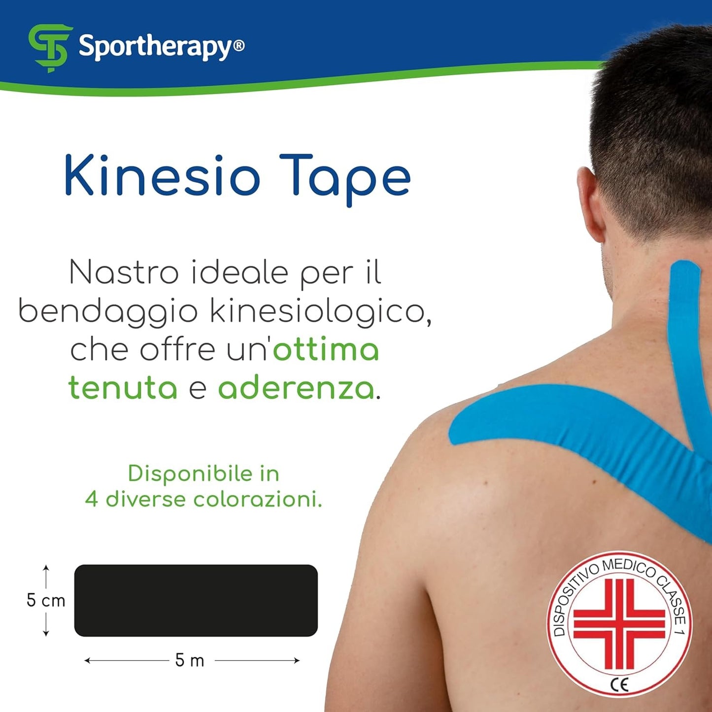 شريط كينيسولوجي علاجي ورياضي لتخفيف الألم ودعم العضلات – 5m × 5cm