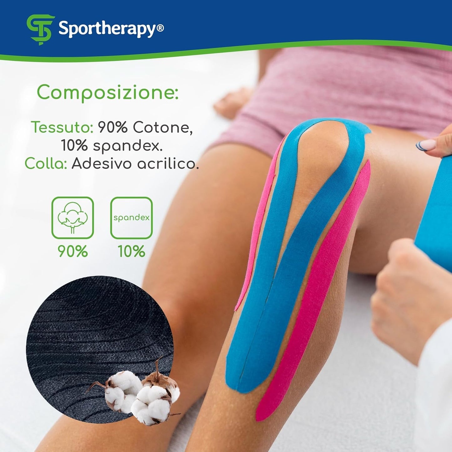 شريط كينيسولوجي علاجي ورياضي لتخفيف الألم ودعم العضلات – 5m × 5cm