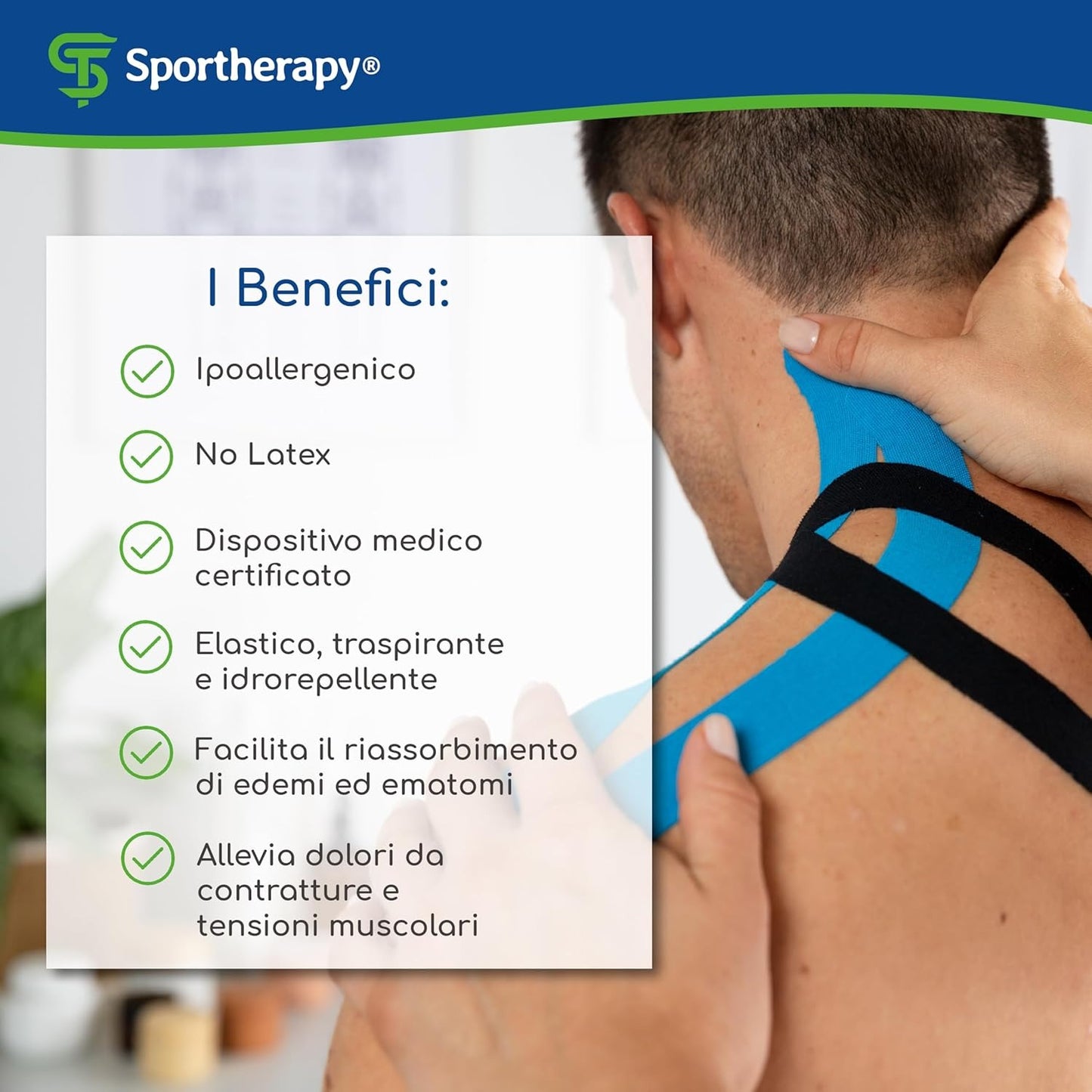 شريط كينيسولوجي علاجي ورياضي لتخفيف الألم ودعم العضلات – 5m × 5cm