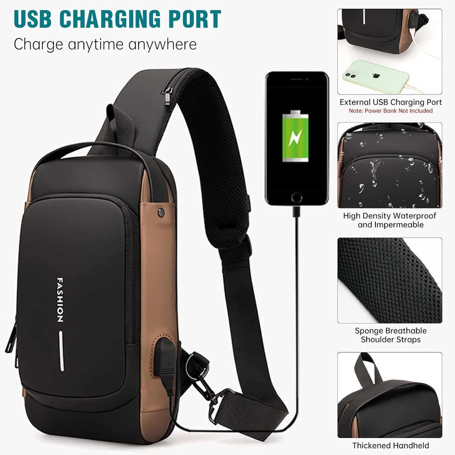 حقيبة الكتف العصرية المقاومة للسرقة