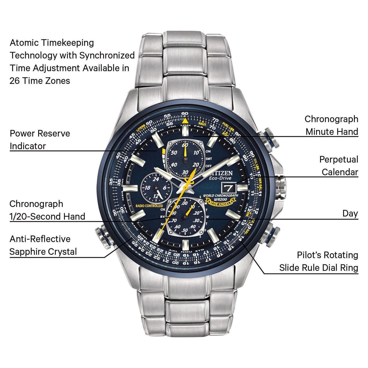 ساعة إيكو درايف الرياضية الفاخرة للرجال