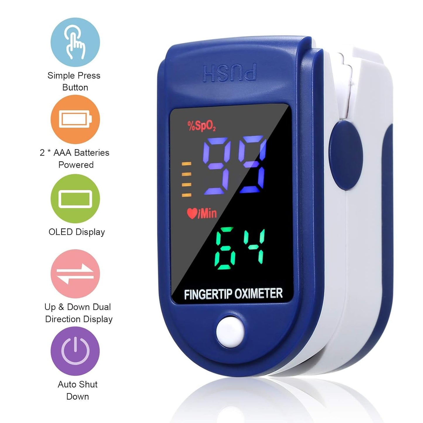 جهاز قياس الأكسجين في الدم ونبض القلب – Fingertip Oximeter