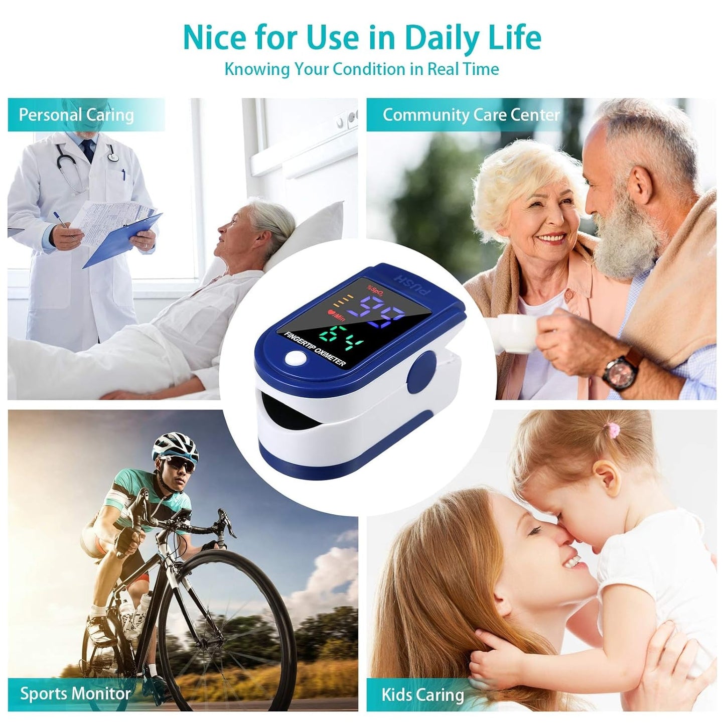 جهاز قياس الأكسجين في الدم ونبض القلب – Fingertip Oximeter